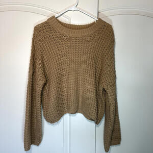 Forever 21 Contemporary Brown Sweater Pullover Drop Shoulder Light Size Large‎